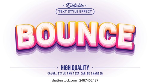 Editable text style effect - Bounce text style theme.