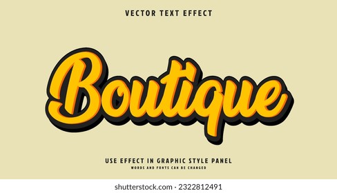 Editable text style effect - Boutique text style theme.