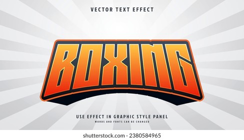 Editable text style effect - Boxing text style theme.