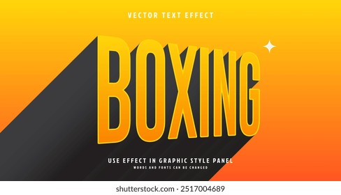 Editable text style effect - Boxing text style theme.