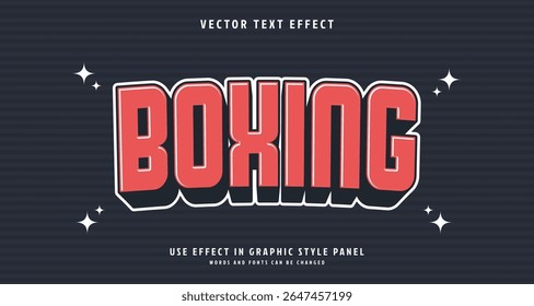 Editable text style effect - Boxing text style theme. for your project