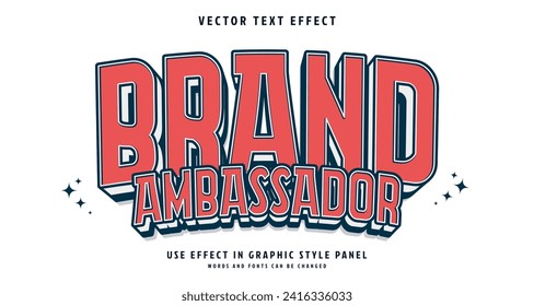 Editable text style effect - Brand Ambassador text style theme. for your project