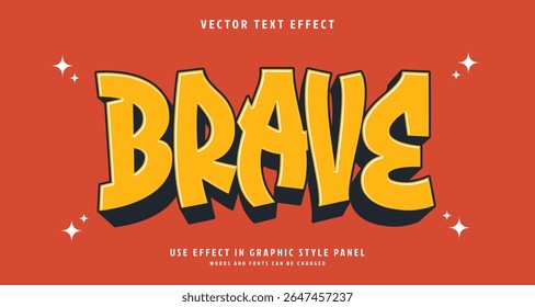 Efeito de estilo de texto editável - Tema de estilo de texto bravo. para seu projeto