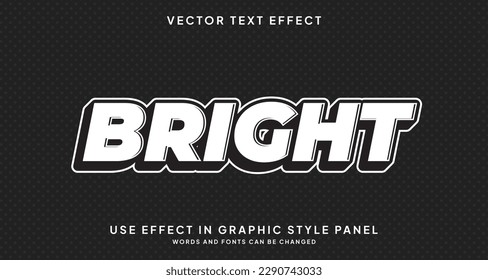 Editable text style effect - Bright text style theme.