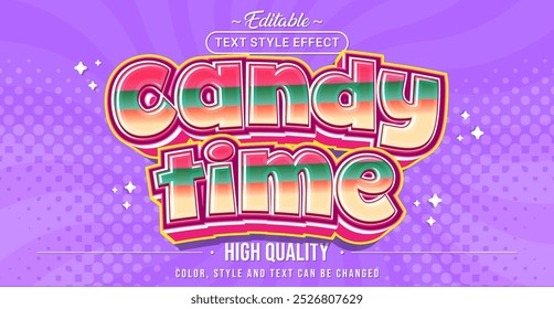 Editable text style effect - Candy Time text style theme.