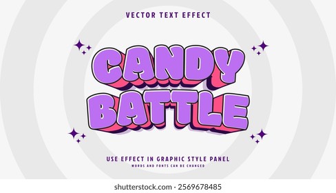 Editable text style effect - Candy Battle text style theme. for your project