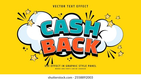 Editable text style effect - Cash Back text style theme. for your project