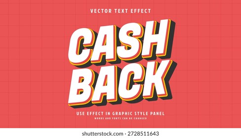 Editable text style effect - Cash Back text style theme. for your project