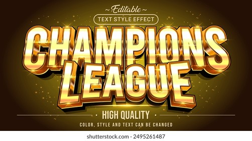 Editable text style effect - Champions League text style theme.