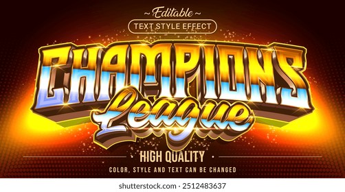 Editable text style effect - Champions League text style theme.