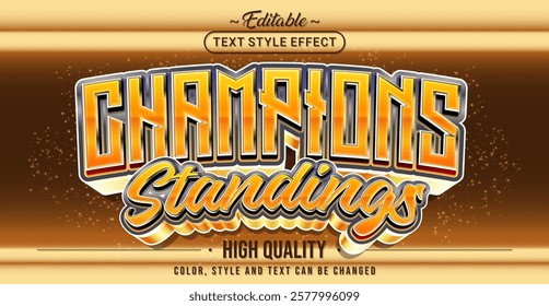 Editable text style effect - Champions Standings text style theme.