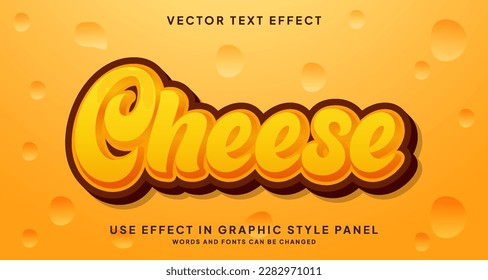 Editable text style effect - Cheese text style theme.