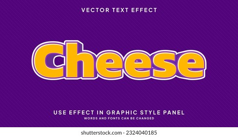 Editable text style effect - Cheese text style theme. for your project