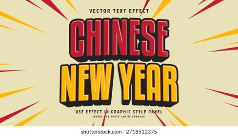 Efeito de estilo de texto editável - tema de estilo de texto do Ano Novo Chinês. para seu projeto