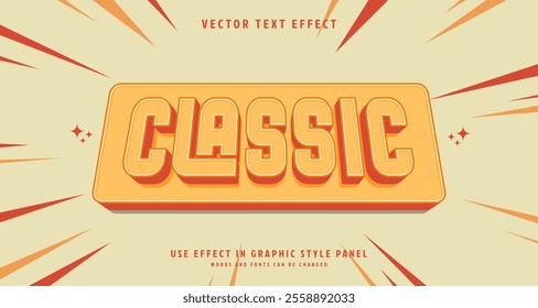 Editable text style effect - Classic text style theme. for your project