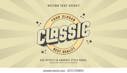 Editable text style effect - Classic text style theme. for your project