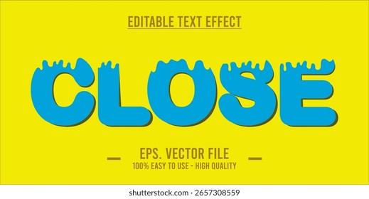 Editable text style effect, Close text in cool vector style