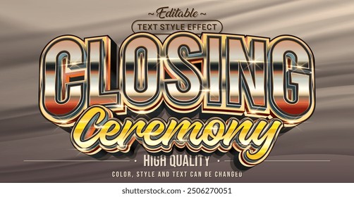 Editable text style effect - Closing Ceremony text style theme.