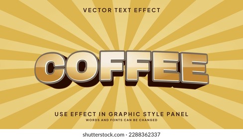 Editable text style effect - Coffee text style theme.