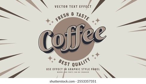 Editable text style effect - Coffee text style theme. for your project