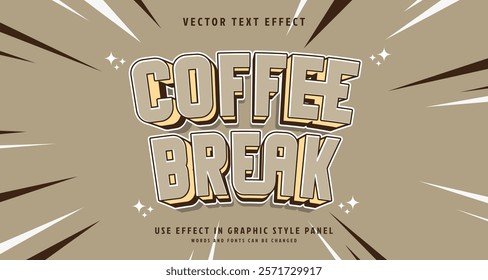 Editable text style effect - Coffee Break text style theme. for your project