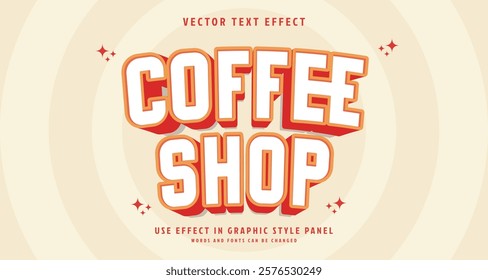 Editable text style effect - Coffee Shop text style theme. for your project