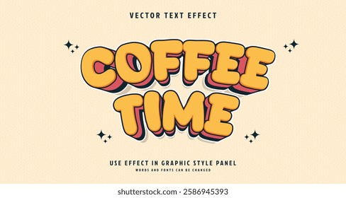 Editable text style effect - Coffee Time text style theme. for your project