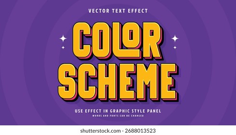 Editable text style effect - Color Scheme text style theme. for your project