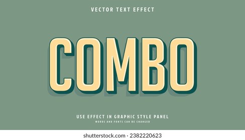 Editable text style effect - Combo text style theme.