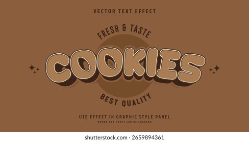 Efecto de estilo de texto editable - Tema de estilo de texto de cookies. para su proyecto