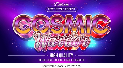 Editierbarer Textstileffekt - Cosmic Warrior Textstil-Design.