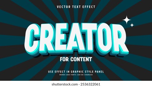 Editable text style effect - Creator text style theme. for your project