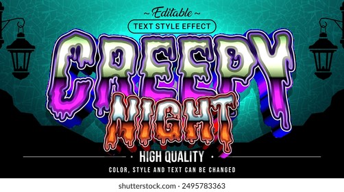 Editable text style effect - Creepy Night text style theme.