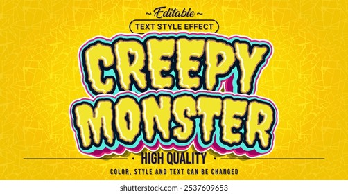 Editable text style effect - Creepy Monster text style theme.