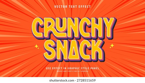 Efecto de estilo de texto editable - Crunchy Snack tema de estilo de texto. para su proyecto