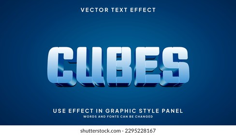 Efecto estilo de texto editable - Tema de estilo de texto Cubes.