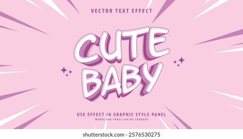 Editable text style effect - Cute Baby text style theme. for your project