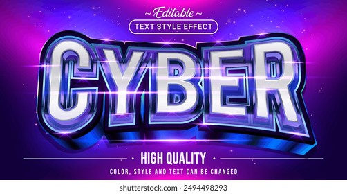 Editable text style effect - Cyber text style theme.