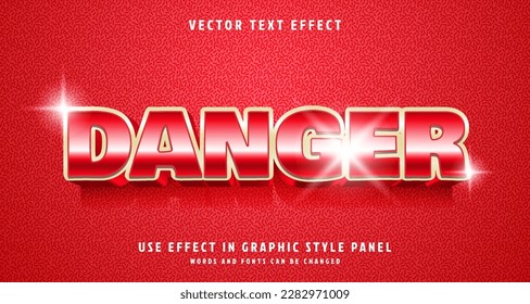 Editable text style effect - Danger text style theme.
