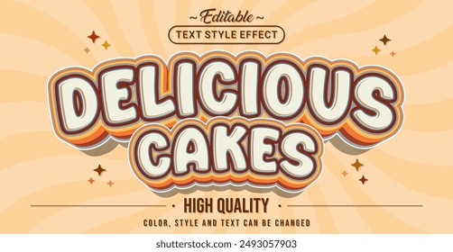 Editable text style effect - Delicious Cakes text style theme.