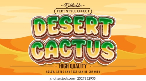 Editable text style effect - Desert Cactus text style theme.