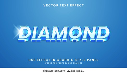 Editable text style effect - Diamond text style theme.