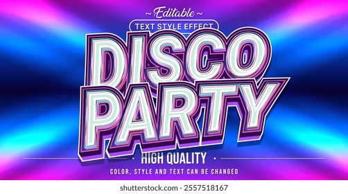 Editable text style effect - Disco Party text style theme.