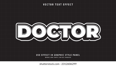 Editable text style effect - Doctor text style theme. for your project