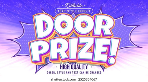 Editable text style effect - Door prize text style theme.