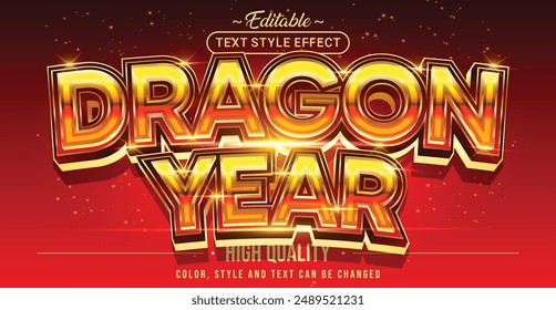 Editable text style effect - Dragon New Year text style theme.