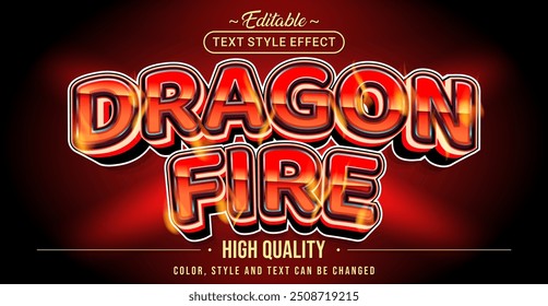 Editable text style effect - Dragon Fire text style theme.