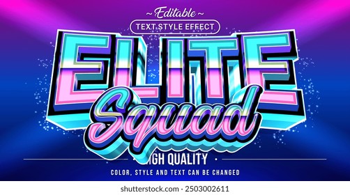 Editable text style effect - Elite Squad text style theme.