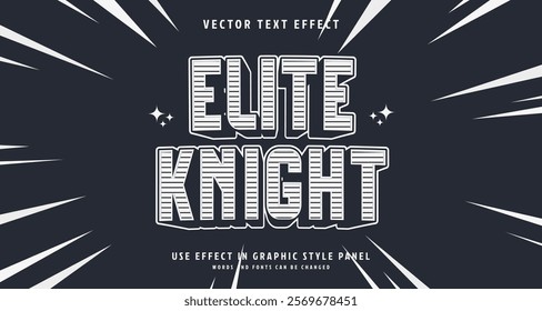 Editable text style effect - Elite Knight text style theme. for your project