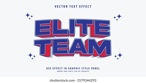 Editable text style effect - Elite Team text style theme. for your project